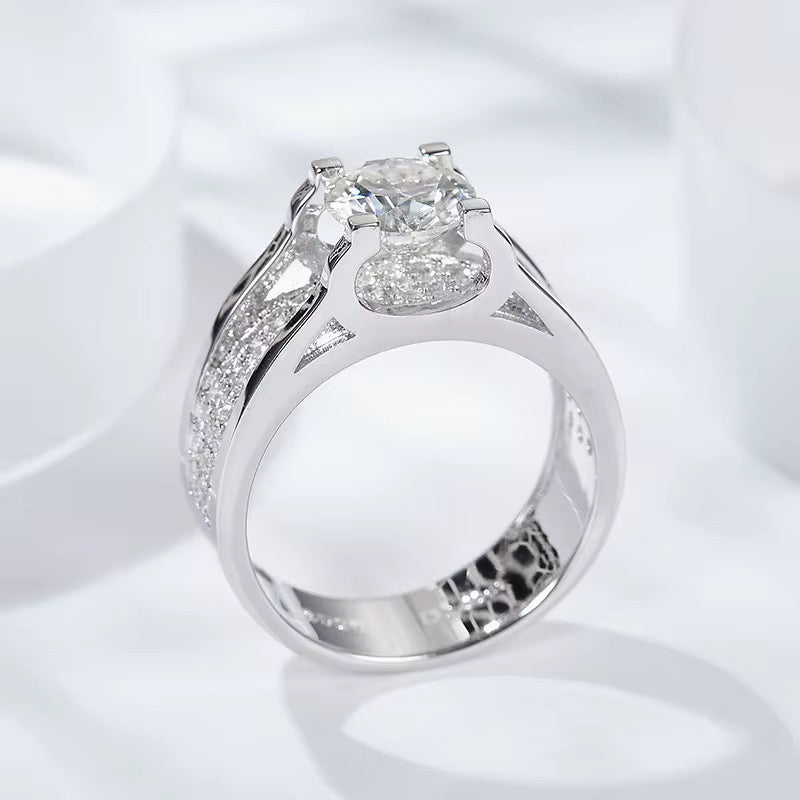 S925 Silver 1-2CT Diamond Moissanite Ring R00006