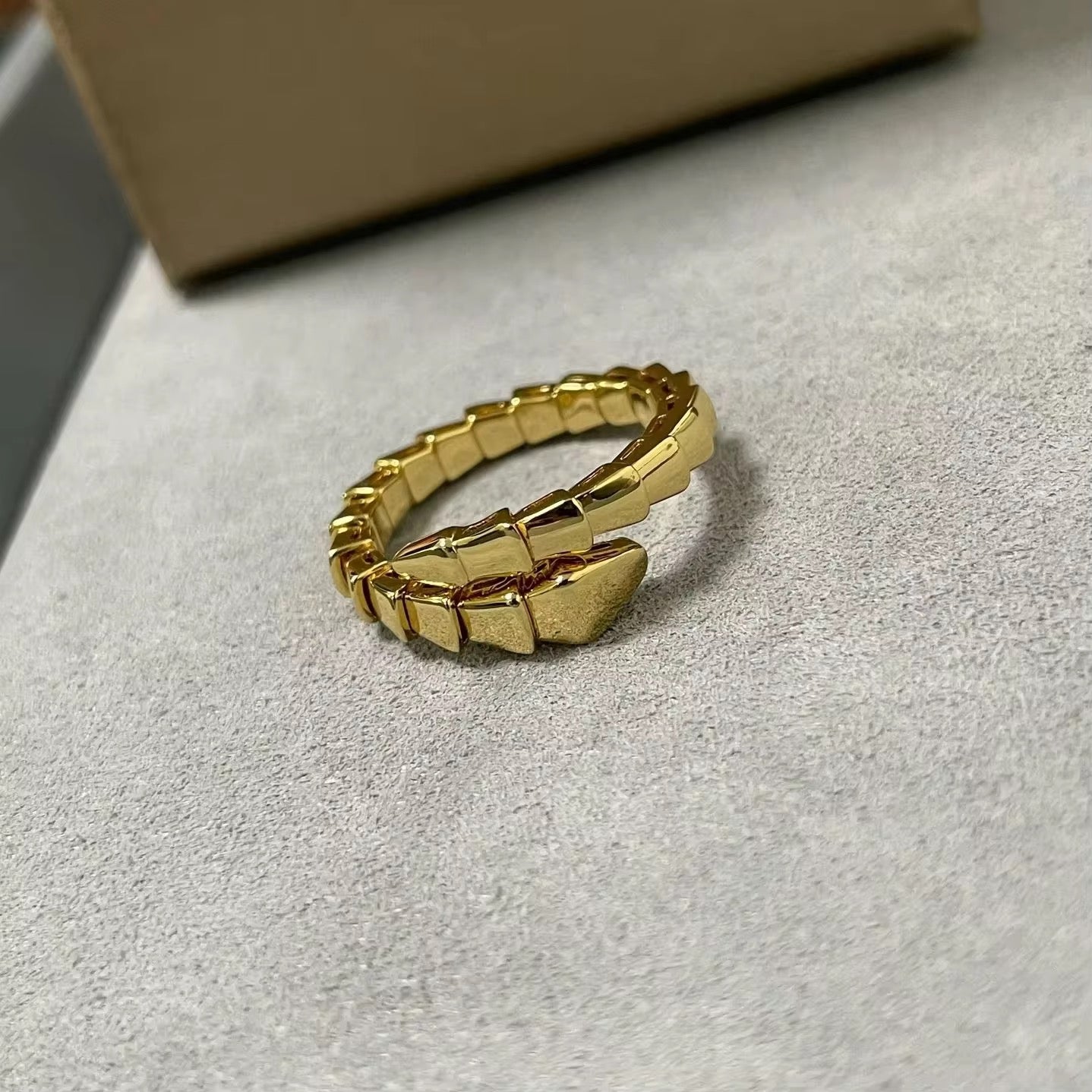S925 Silver 18K Gold Plated Viper Ring R00032