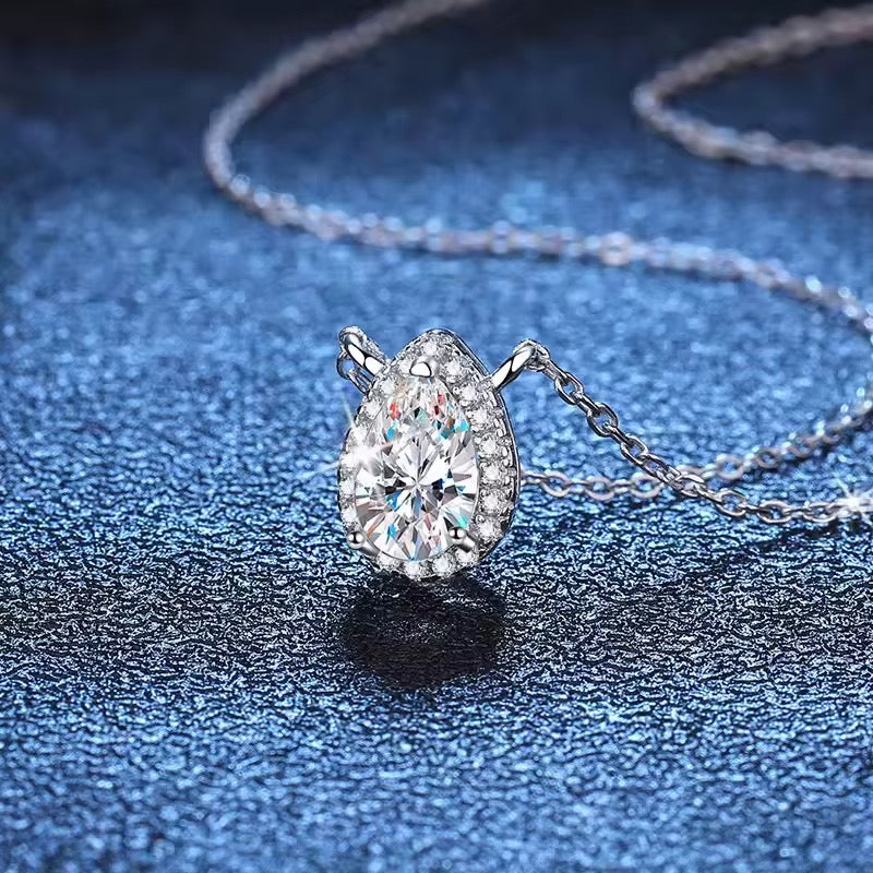 BUY 1 GET 1 FREE ! 2 Carat Diamond Moissanite Gold vermeil Necklace N00007