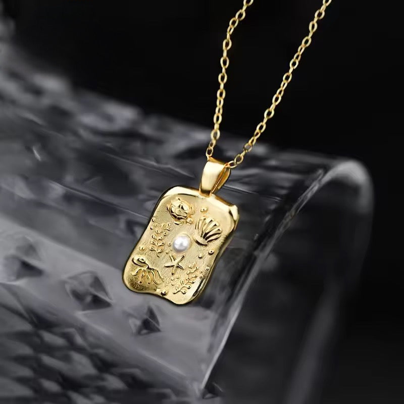 BUY 1 GET 1 FREE ! Gold vermeil Pendant Necklac N00054
