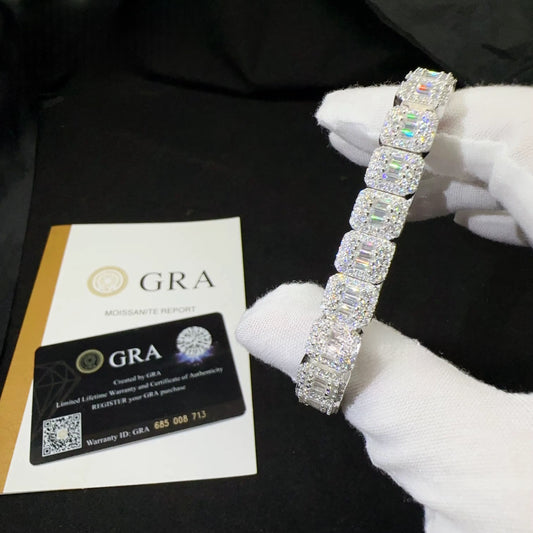 Diamond Moissanite Gold Vermeil Iced Out Bracelet B00059