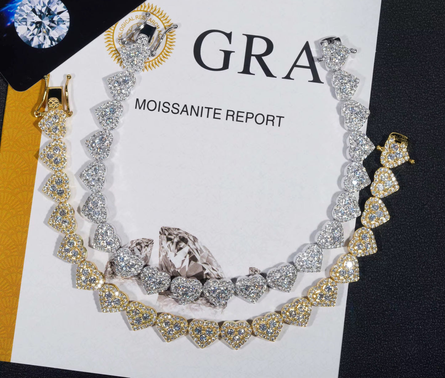 Diamond Moissanite Gold vermeil Bracelet B00063