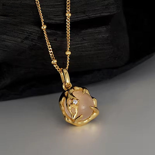 Gold Vermeil Agate Necklace N00041