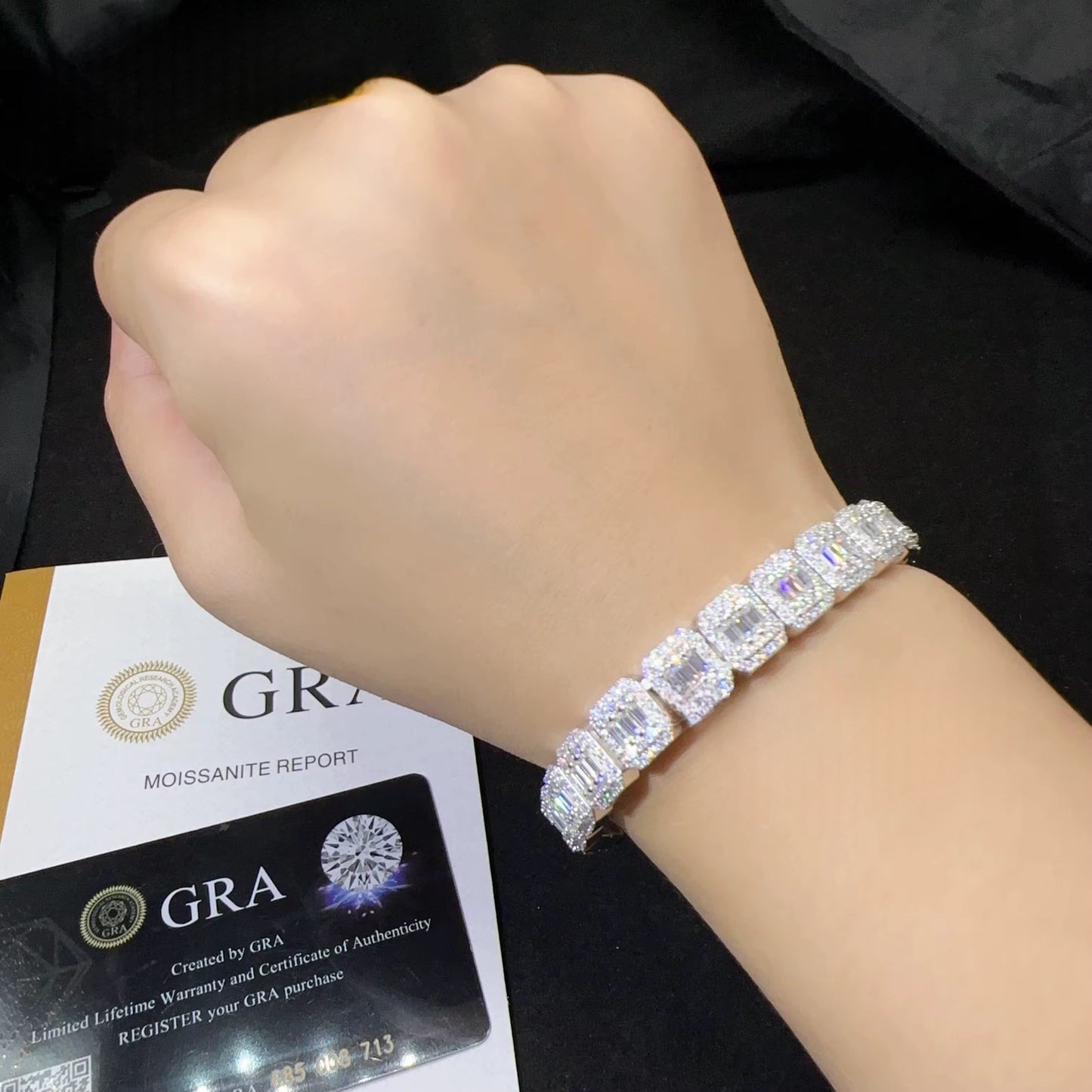 Diamond Moissanite Gold Vermeil Iced Out Bracelet B00059