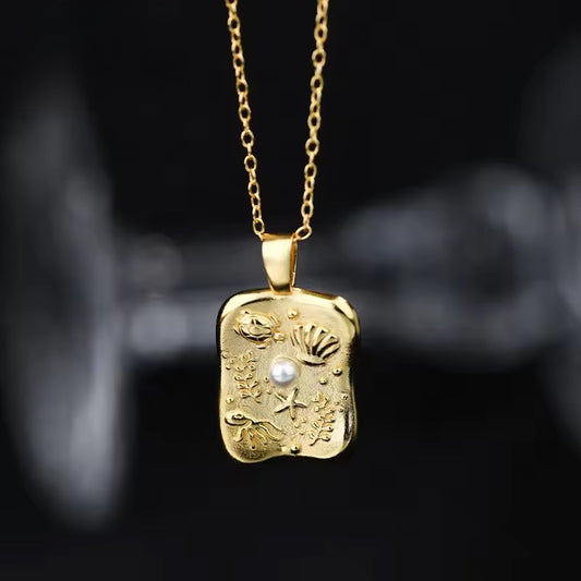 BUY 1 GET 1 FREE ! Gold vermeil Pendant Necklac N00054