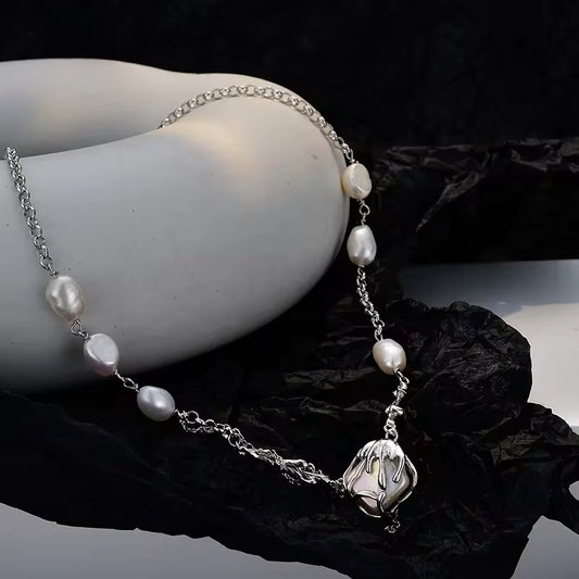 BUY 1 GET 1 FREE ! S925 Silver Pearls Necklace N00063