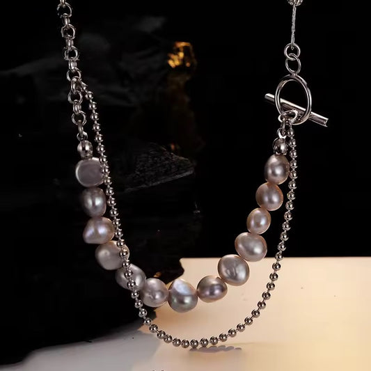 BUY 1 GET 1 FREE ! Gold Vermeil Pearl Necklace N00053