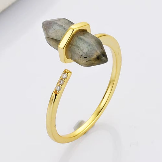 BUY 1 GET 4 FREE ! S925 Silver Labradorite Ring R00219