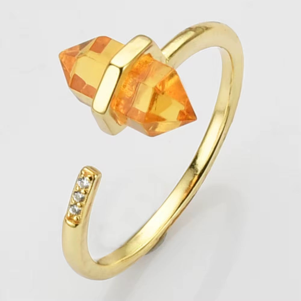 BUY 1 GET 4 FREE ! S925 Silver Citrine Ring R00221
