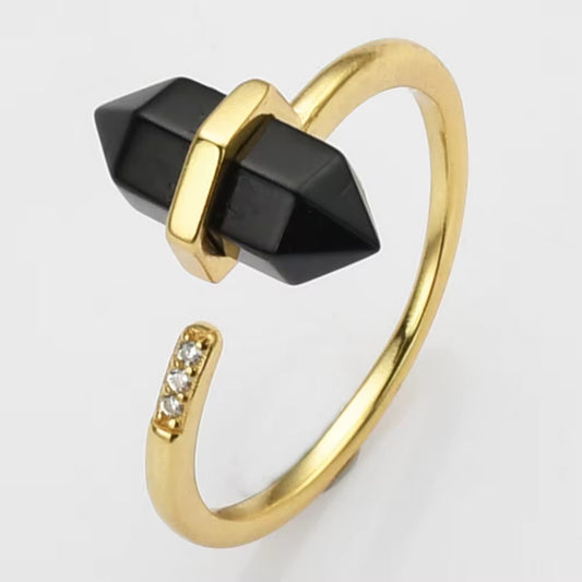 BUY 1 GET 4 FREE ! S925 Silver Obsidian Ring R00222