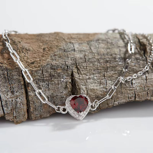 BUY 1 GET 1 FREE ! S925 Silver Garnet Bracelet B00114