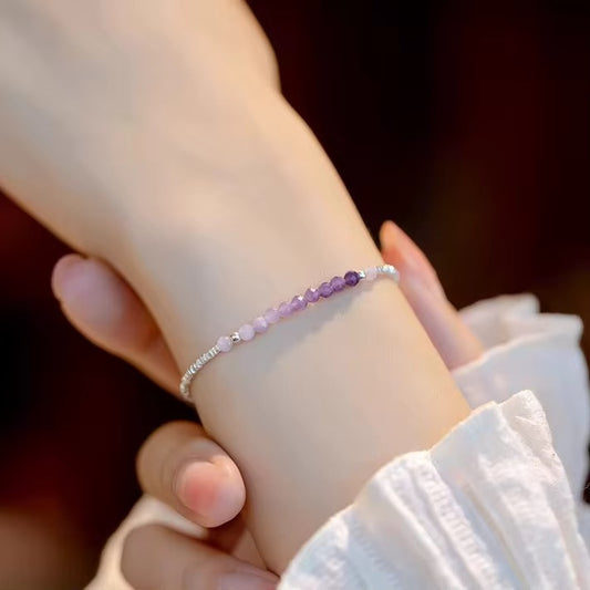 S925 Silver Amethyst Bracelet B00119