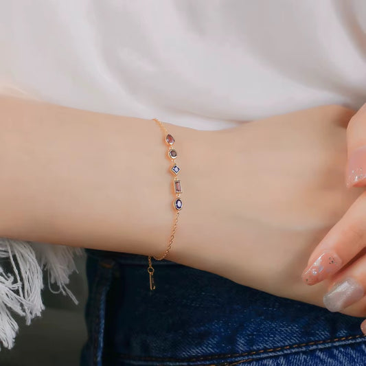 BUY 1 GET 1 FREE ! S925 Silver Amethyst Tanzanite Bracelet B00120