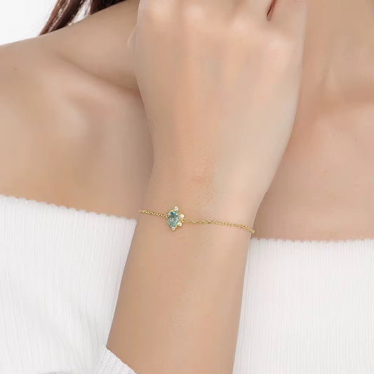 S925 Silver Apatite Bracelet B00124