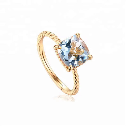 BUY 1 GET 1 FREE ! Sky blue topaz S925 Silver Ring R00121