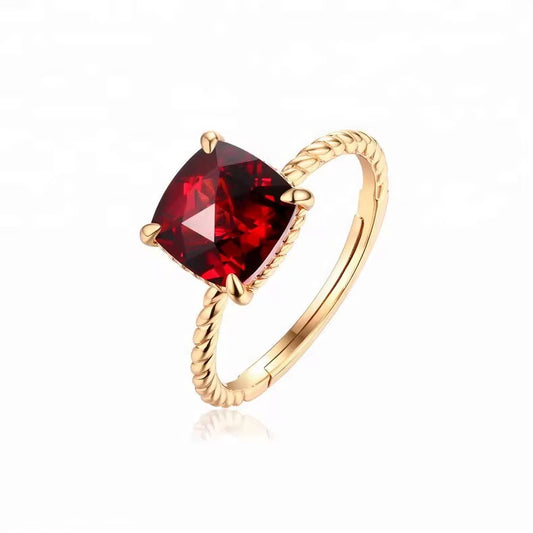 BUY 1 GET 1 FREE ! Natural Garnet S925 Silver Ring R00122
