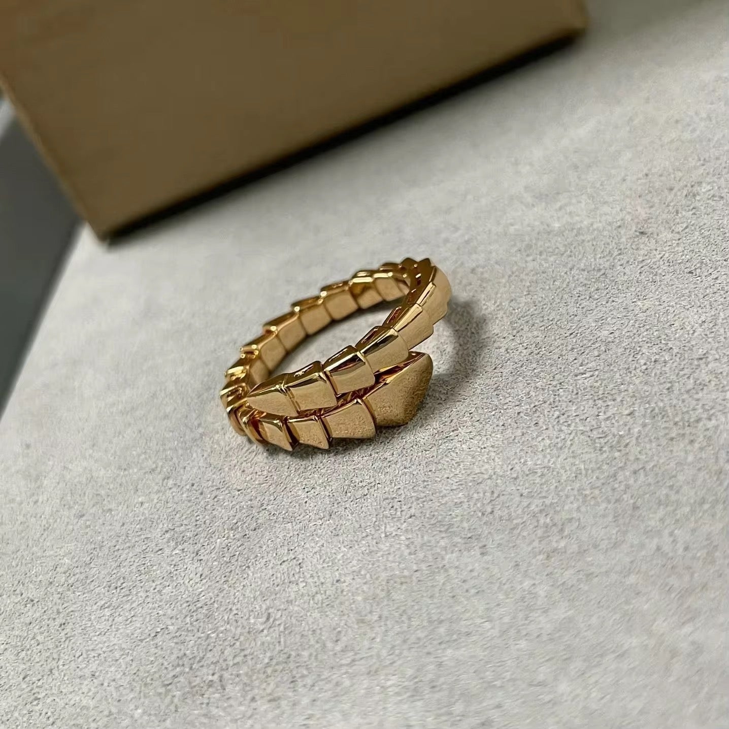 S925 Silver 18K Gold Plated Viper Ring R00032