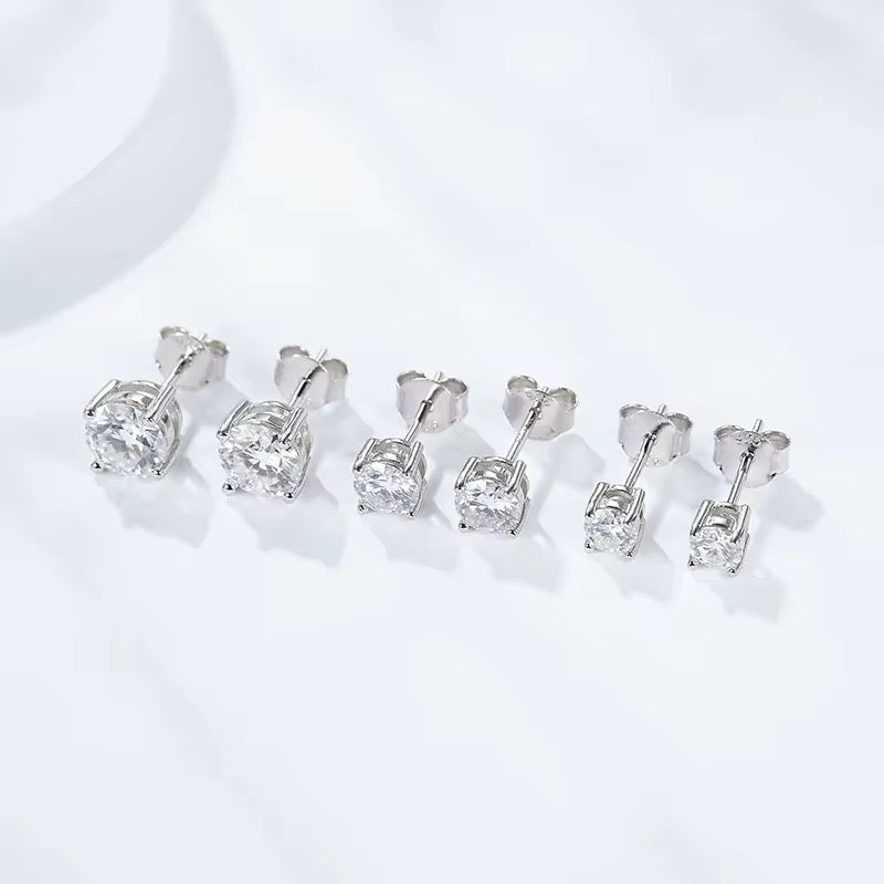0.3 0.5 1 1.2 Carat Diamond Moissanite Gold vermeil earrings E00001