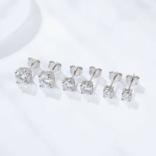 0.3 0.5 1 1.2 Carat Diamond Moissanite Gold vermeil earrings E00001