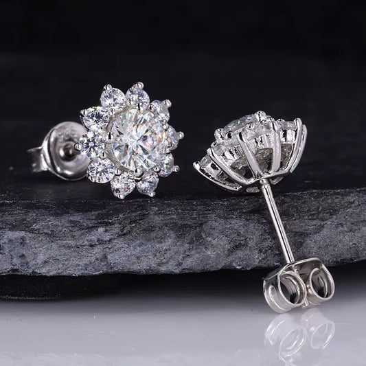 0.5 Carat Diamond Moissanite Gold vermeil Earrings Studs E00003