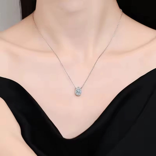 BUY 1 GET 1 FREE ! 2 Carat Diamond Moissanite Gold vermeil Necklace N00007