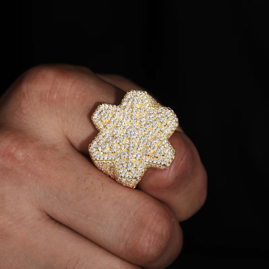 BUY 1 GET 1 FREE ! Diamond Moissanite Gold vermeil Ring R00049