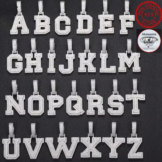 Diamond Moissanite Pendant Necklace Silver B