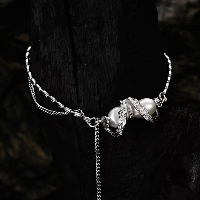 BUY 1 GET 1 FREE ! S925 Silver Pearl Bracelet B00080