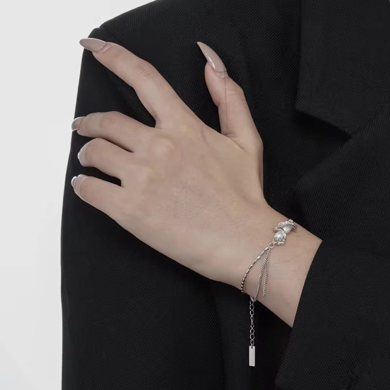 BUY 1 GET 1 FREE ! S925 Silver Pearl Bracelet B00080