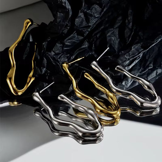 BUY 1 GET 1 FREE ! S925 Silver 18K Gold plated Earrings E00051