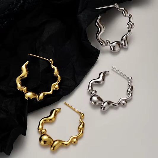 BUY 1 GET 1 FREE ! S925 Silver 18k Gold plated Earrings E00056