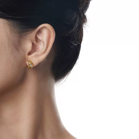 BUY 1 GET 1 FREE ! S925 Silver 18k gold plated Earrings E00065